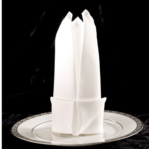 1 WHITE WEDDING COTTON RESTAURANT DINNER CLOTH LINEN NAPKINS PREMIUM 20&#039;&#039;