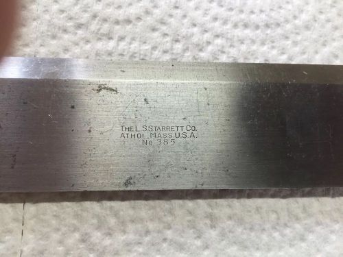 Starrett 385-24 Steel Straight Edge With Bevel, 24&#034; Length, 1-5/8&#034; Width