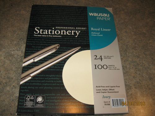 WAUSAU PAPERS~ PROFESSIONAL SERIES ROYAL LINEN IVORY  100 8.5 X 11