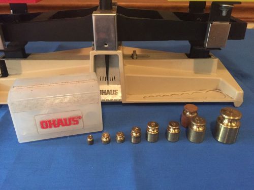 10-Pc Ohaus Scale Calibration Weight Set Plus Vtg Balance Scale