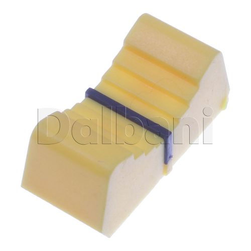 6pcs @$3 HJ-201 New Mixer Fader Slider Knob Yellow w/ Black Stripe 8 mm Standard