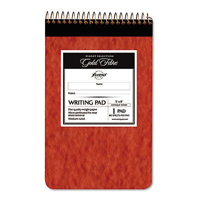 Gold fibre retro wirebound writing pad, college/medium, 5 x 8, ivory, 80 sheets for sale