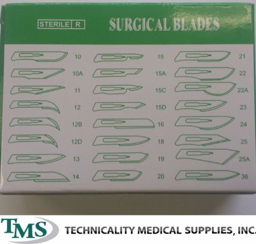 100 each of #20 #22 #25 Carbon Surgical Dental Blades + 2 #4 Blade Handles