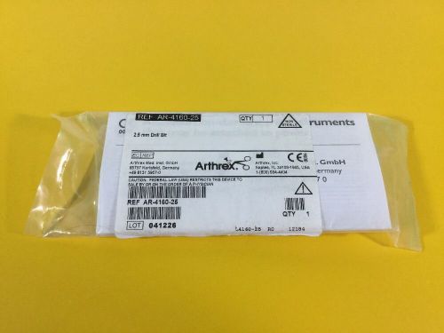 NEW -  Arthrex AR-4160-25 Drill Bit, 2.5 mm