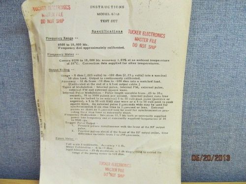 Agilent/HP 624B Test Set (Serial 503 &amp; above) Instructions/schematics (01/08/54)