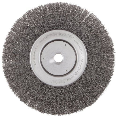 Weiler Trulock Narrow Face Wire Wheel Brush, Round Hole, Steel, Crimped Wire,