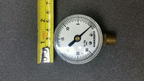 2&#034;Vacuum Gauge -30HG/0PSI Ashcroft  Blk Steel 1/4&#034; NPT Lower Moun