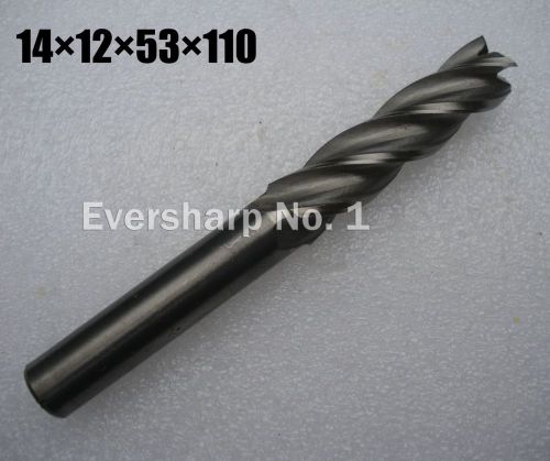 Lot 1pcs 4Flute Hss Long EndMills Cutting Dia 14mm Length 110mm Shank 12mm Mills