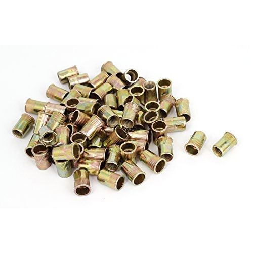 uxcell M8x17mm Knurled Body Flat Head Blind Rivet Nut Insert Nutserts 100 Pcs