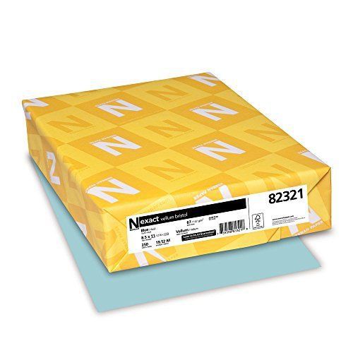 Neenah Exact Vellum Bristol, 67 lb, 8.5 x 11 Inches, 250 Sheets, Blue