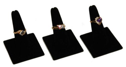 3 BLACK VELVET RING FINGER DISPLAY JEWELRY SHOWCASE