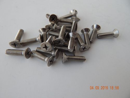 STAINLESS STEEL FLAT HEAD PHILLIPS MACHINE SCREW. 10/24 x 3/4&#034;.  25 PCS. NEW