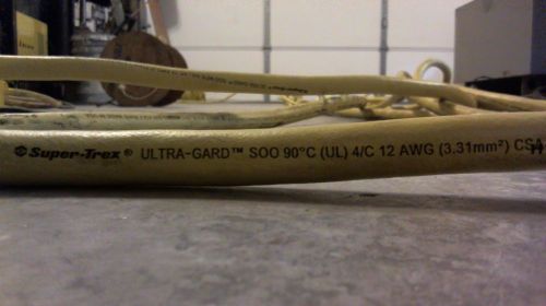 Super-trex 87200 1&#039; ultra-gard 12/4 c5a yellow cable 90deg c portable cord for sale