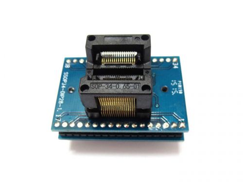 SSOP34 TO DIP34 IC TEST SOCKET 0.65mm Pitch SOP-34-0.65-01  SSOP34-DIP28-1.17