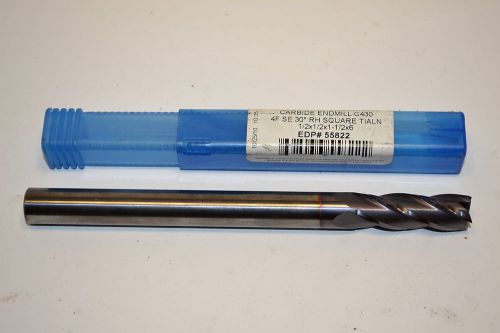 NOS NIAGARA  X-Long 1/2&#034; Dia. x 6&#034; Solid Carbide EM 4F SE End Mill  TiALN #M153G