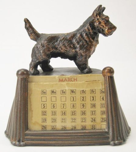 Vintage Metal Scottish Terrier Scottie Infinite Calendar