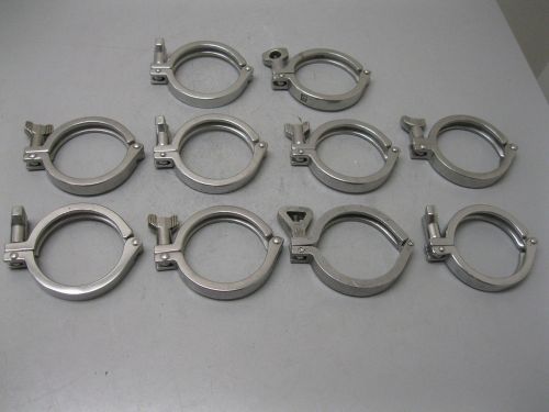 Lot (10) 3&#034; Tri-Clover Type SS Sanitary Clamp(s) B18 (1907)