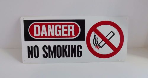 Large - &#034;DANGER No Smoking&#034; - Rigid Vinyl OSHA Sign 18&#034; x 8&#034; BRAND NEW