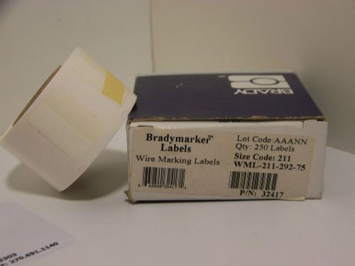 WML-211-292-75 Brady Wire Marking Labels ~NIB~