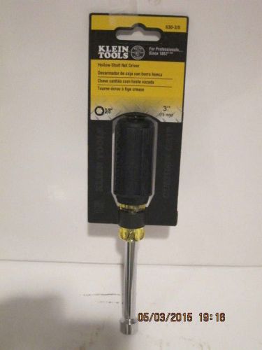 Klein Tools 630-3/8,  3/8&#034; Cushion-Grip Nut Driver,  3&#034; Hollow Shank F/SHIP NISP