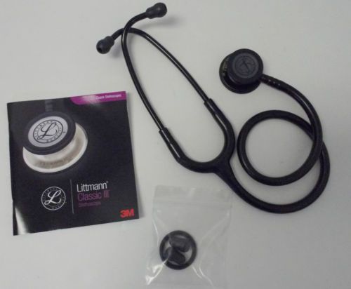 3m littmann classic iii stethoscope, 27&#034; black tube w/black chestpiece #5803 for sale