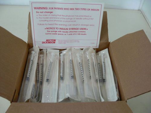 Lot of 200 BD REF329654 1ml Insulin Syringe U-100 Slip Tip