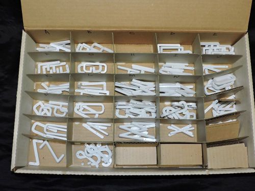 Vintage Micro Sign White Plastic Letters 2&#034; White Upper Case Pin Back Alphabet