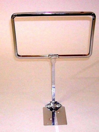 Lot 5 Chrome Sign holders 7&#039;&#039; X 11&#039;&#039; X 10&#034; Shovel Base 10&#034; Stem Horizontal Wide