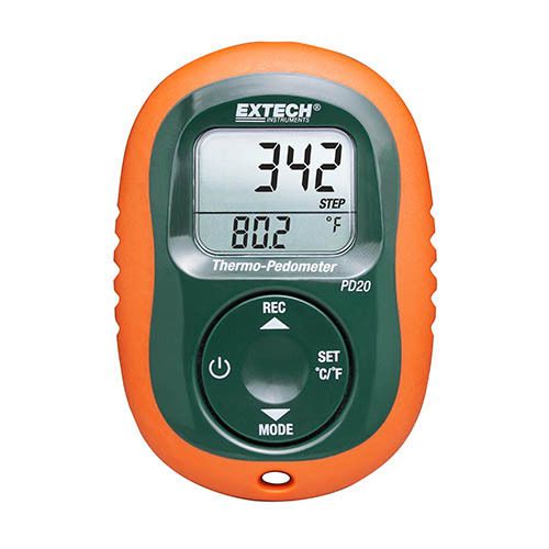 Extech thermo pocket-size pedometer with 3d sensor for detecting motion for sale