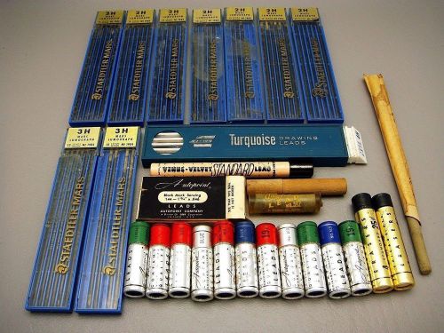 Huge Lot Staedtler Mars Lumograph Technico Refills Autopoint Thin Lead Sticks