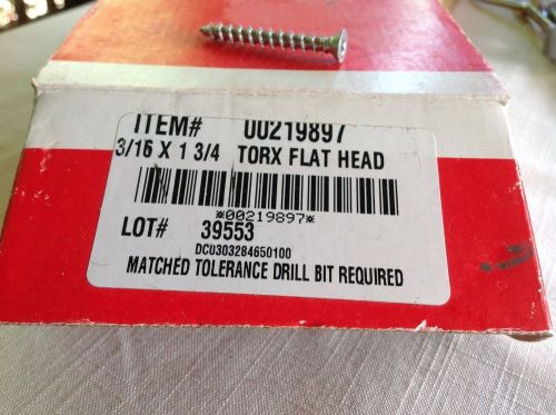 Hilti 3/16 x 1 3/4 Torx Flat Head Screws, item #00219897 (Qty: 66)