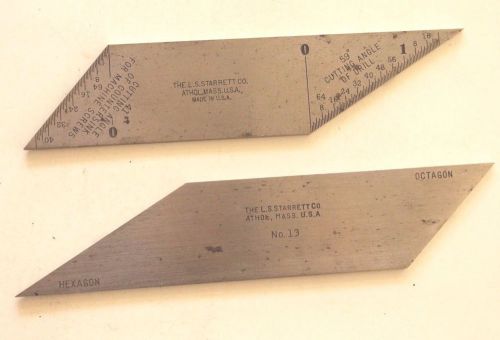 STARRETT NO. 13 BLADE HEXAGON/OCTAGON + DRILL COUNTER SINK SLIDE