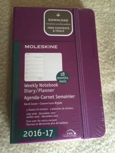 Moleskine 2016-2017 18 M Weekly Planner POCKET Moleskine Calendar PURPLE 4172
