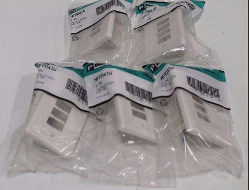 Lot of (5) Panduit Mod-Com Faceplate 4 Dual Module Space Single Gang MFPD4IW