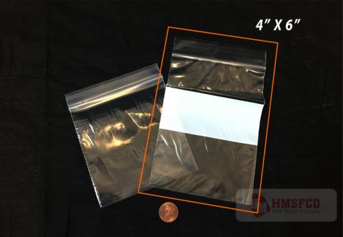 4&#034; X 6&#034; PLASTIC ZIP SEAL BAGS, 200 PCS, 2MIL