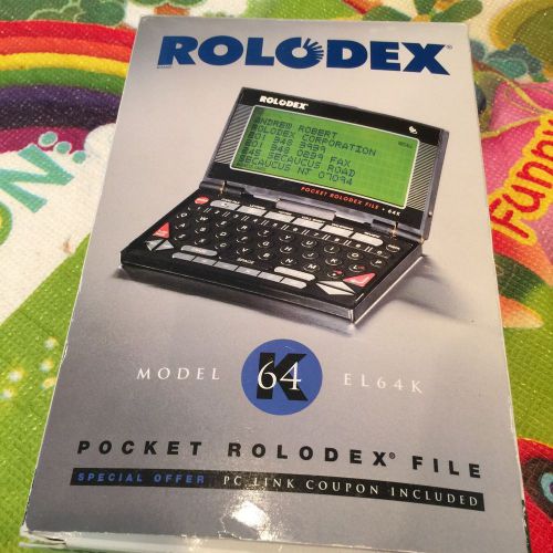 1992 VINTAGE  POCKET ROLODEX  Model EL-64K Organizer Card File In Box