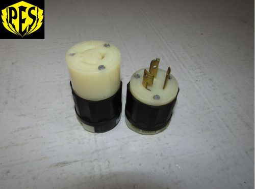 SET OF 2 LEVITON 9965-C &amp; 7314-C L10-20 3P 3W 20A CONNECTOR &amp; PLUG NO GROUNDING