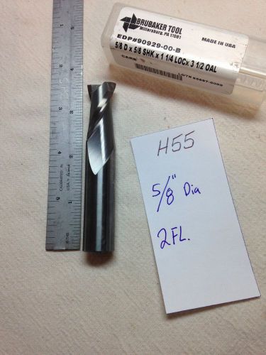 1 NEW BRUBAKER 5/8&#034; DIAMETER CARBIDE END MILL. 2 FL. 5/8&#034; SHANK. USA MADE  {H55}