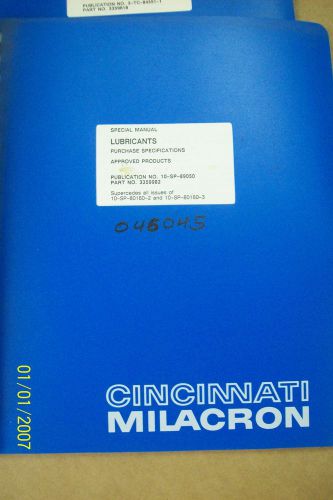 CINCINNATI MILACRON SPECIAL MANUAL LUBRICANTS PURCHASE 10-SP-89050