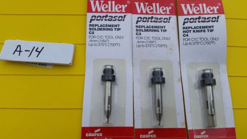 Lot of 3- Weller Portasol Soldering Torch Tips C2, C3, C4 for C1C