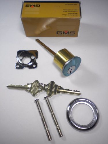 New gms brass rim cylinder lock r118-sc-26d-a2, schlage c, 2 keys std tail piece for sale