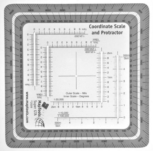 Improved Military Style MGRS/UTM Coordinate Grid Reder, and Protractor