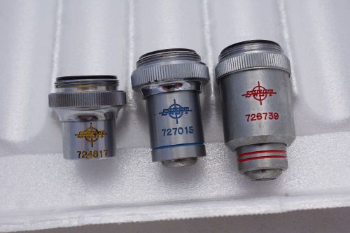 Swift microscope objective lens set 4x, 10x and 40x, made in japan for sale