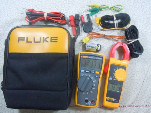 FLUKE 116/323 HVAC KIT WITH ACCESSORIES + STORAGE CASE - 57258-57259. L@@K!