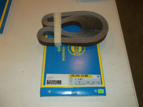 NEW HERMES ABRASIVE RB 346 23 MX 1&#034; X 42&#034; 80 GRIT PACK OF 25 SANDING BELTS