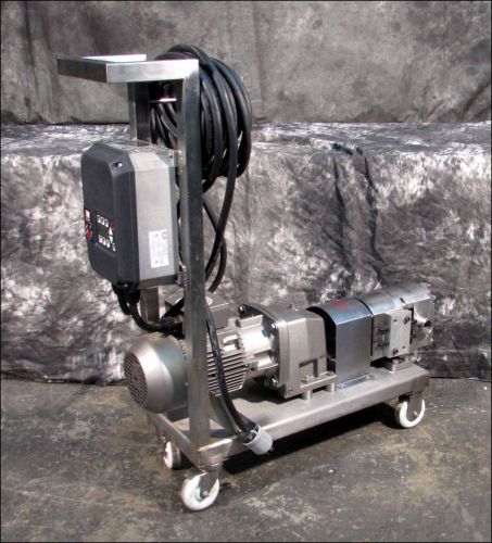 FLOWTECH UNIBLOC-PD 400 ROTARY S/S LOBE PUMP W/ NORD 4HP MOTOR &amp; AC INVERTER