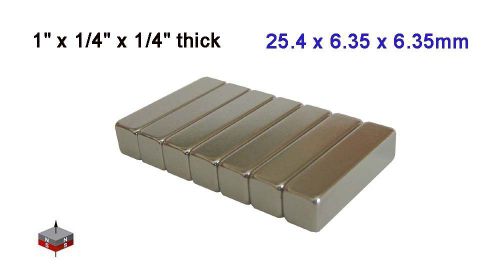 12 pcs of grade n52, 1&#034;x 1/4&#034; x 1/4&#034; thick  rare earth neodymium block magnets for sale