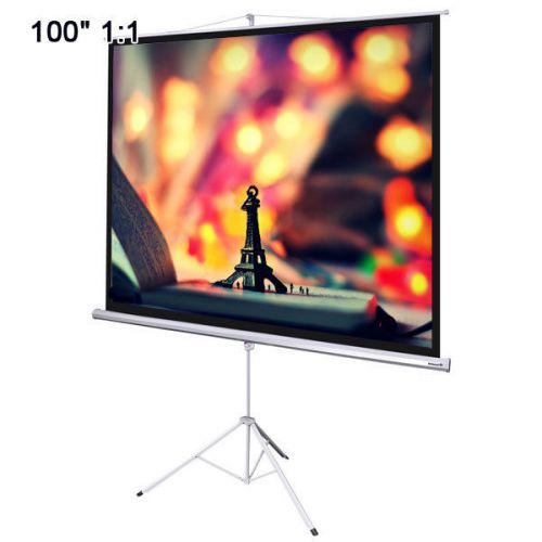 Instahibit 100&#034; 1:1 Manual Floor Srand Projector Screen w/ Tripod 1499