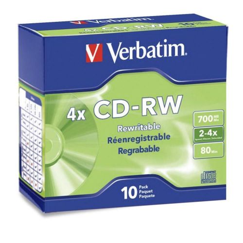 NEW VERBATIM CORPORATION 10pk Cd-rw 700mb 2x-4x 95170