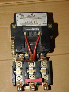 SQUARE D 8536SE01S NEMA SIZE 3 MOTOR STARTER Coil 120/110v 50/60hz